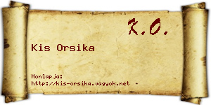 Kis Orsika névjegykártya